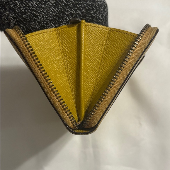 Coach Accordion Long Zip Wallet Mustard Yellow EUC - Picture 9 of 15
